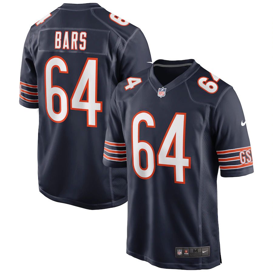 Men Chicago Bears 64 Alex Bars Nike Navy Game NFL Jersey